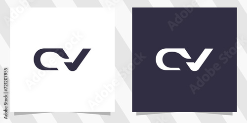 letter cv vc logo design vector