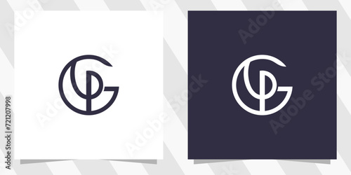 letter gp pg logo design vector