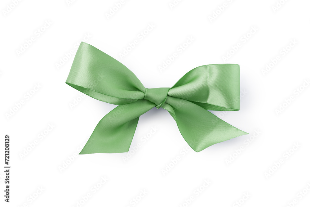 Light green ribbon bow isolated on white background Light green ribbon bow isolated on white background
