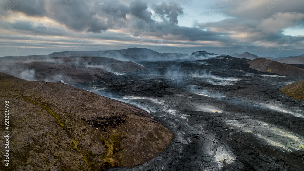 Volcano eruption in Grindavik in Iceland