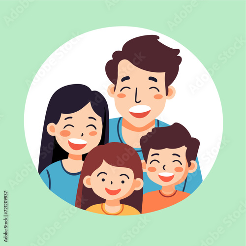happy family flat vector illustration