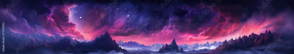 Crimson Galaxy Amidst Celestial Clouds and Stars - Generative AI Crimson Galaxy Amidst Celestial Clouds and Stars - Generative AI