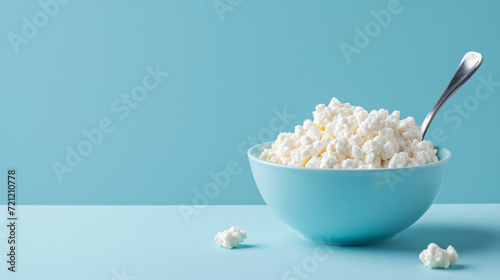 Bowl of cottage cheese photo