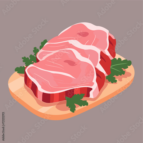 Pork Meat Flat Vector Illustration
