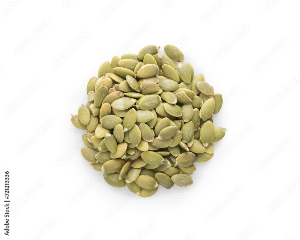 Top view pumpkin seeds isolated on white background Top view pumpkin seeds isolated on white background