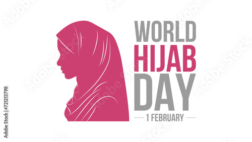 World Hijab Day. Template for Background, Poster, Banner, Greeting card. Vector illustration