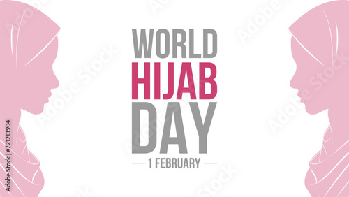 World Hijab Day. Template for Background, Poster, Banner, Greeting card. Vector illustration