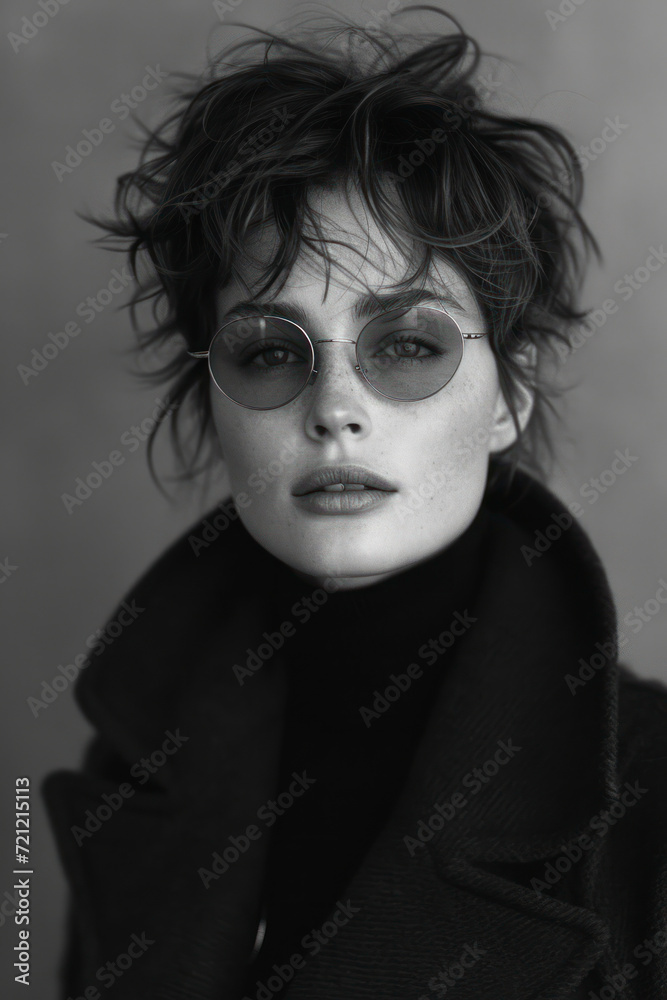 Sexy Young Woman black and white portrait. Sexy Young Woman black and white portrait.