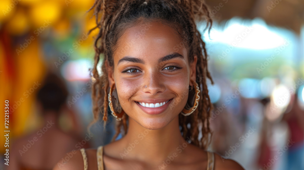 Close up of beautiful young afro brazilian woman looking at the camera. Close up of beautiful young afro brazilian woman looking at the camera.