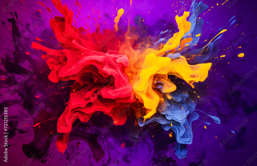 Abstract colorful explosion of paint in water on black background. Abstract background for design. Abstract colorful explosion of paint in water on black background. Abstract background for design.