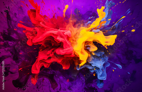 Abstract colorful explosion of paint in water on black background. Abstract background for design.
