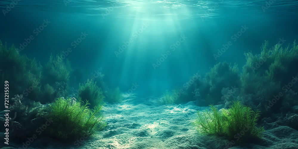 A peaceful scene of bottom of the ocean