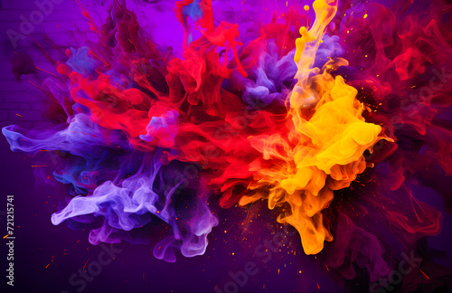Abstract colorful explosion of paint in water on black background. Abstract background for design. © Iwankrwn