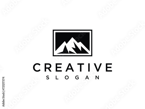 simple mountain silhouette vector logo
