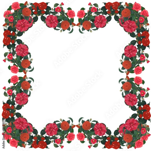 Vintage frame of flowers on a white background. Vintage flowers. Beautiful flower frames. © Grin Katalin