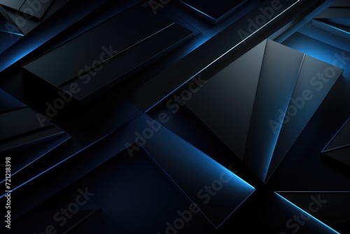 Modern abstract background with dark geometric shapes and luxurious 3D effect.