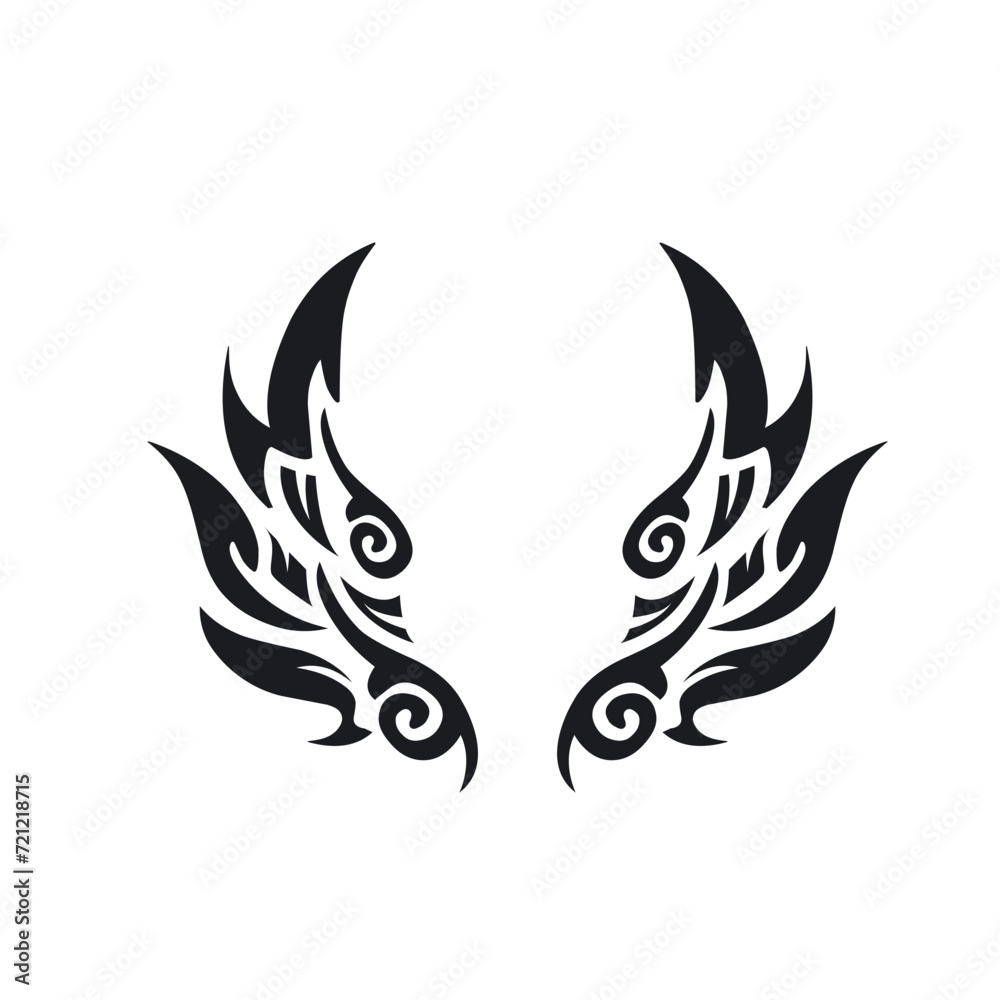 black wings icon vector element design template black wings icon vector element design template