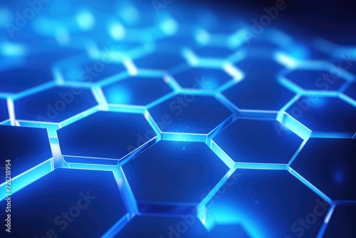 Abstract blue technology hexagonal background