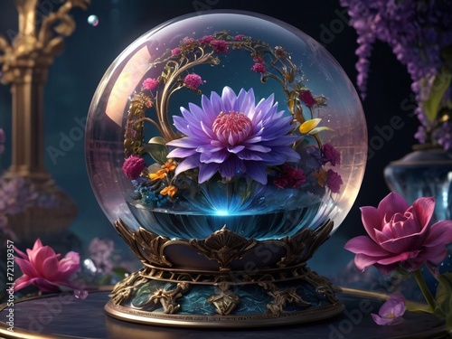 flower in glassball