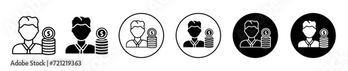 Investor vector icon set collection. Investor Outline flat Icon.