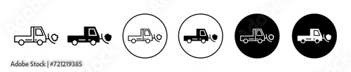 Snowplow vector icon set collection. Snowplow Outline flat Icon.