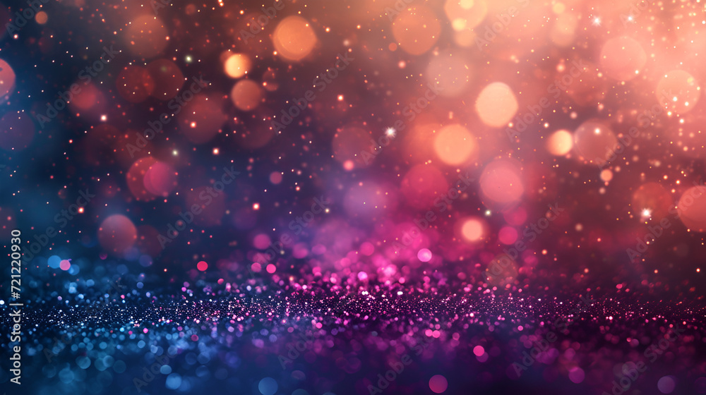 beautiful fireworks and glitter bokeh lighting effect Colorfull Blurred abstract background for anniversary, new year eve or Christmas. Generative AI