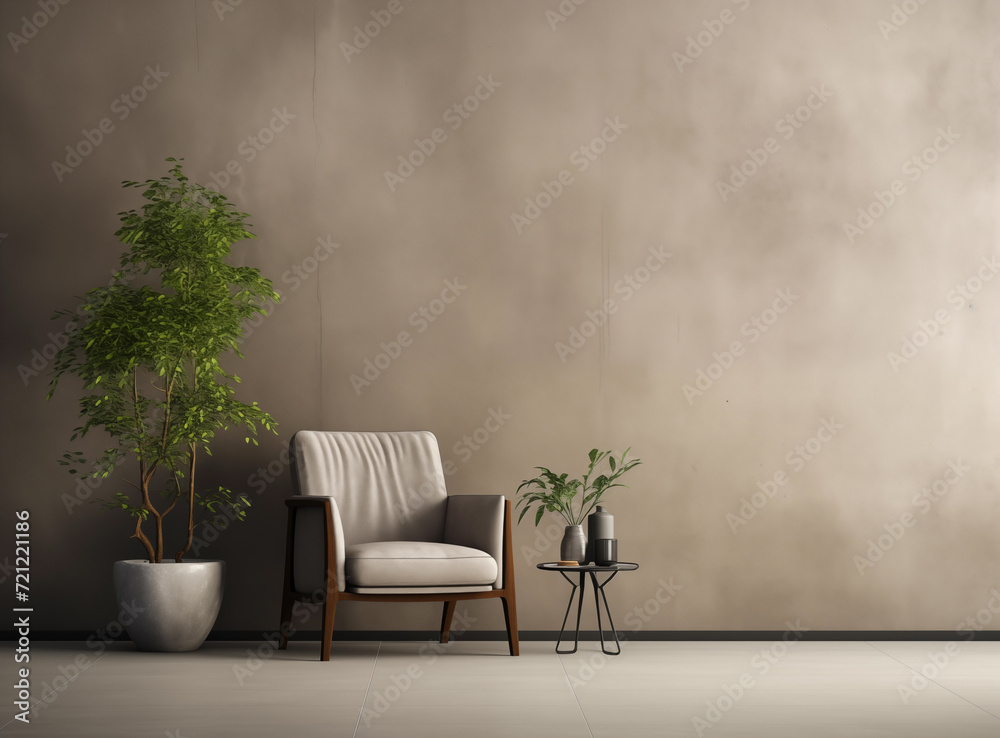 Living room interior in loft, industrial style, 3d render Living room interior in loft, industrial style, 3d render