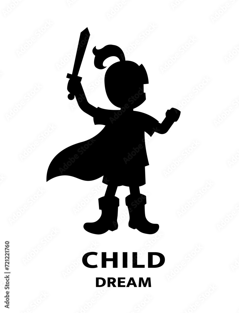 A child in a knight's costume. A child in a knight's costume.