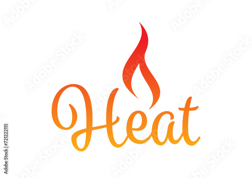 heat logo. flame and heat word. orange-red heat concept