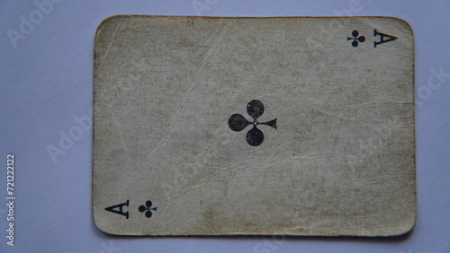 old ace of clubs, playing card photo