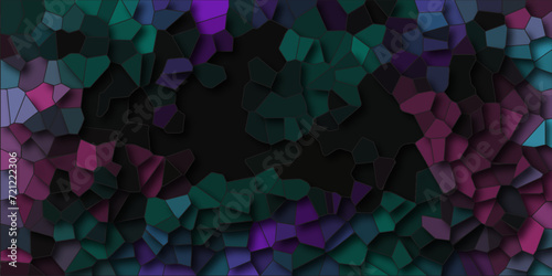Dark colorful background with polygon or vector frame. Texture of geometric shapes With shadows and light stoke .abstract mosaic pattern polygonal design pattern, which consist of triangles..