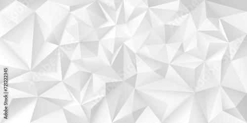White geometric abstract futuristic polygon background. Triangle 3d decorative texture. Creative contemporary pattern - gray design