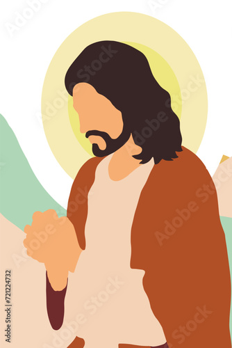 Illustration of Jesus Christ Praying