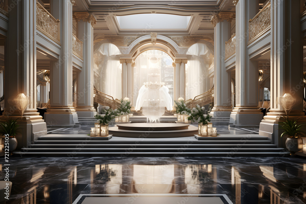 Futuristic Hotel Lobby