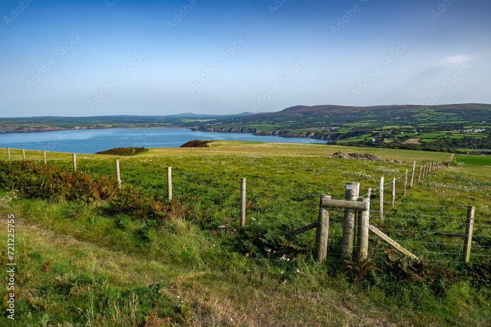 Coastal Path At The Wild Atlantic Coast Of Dinas Head In Pembrokeshire In Wales, United Kingdom