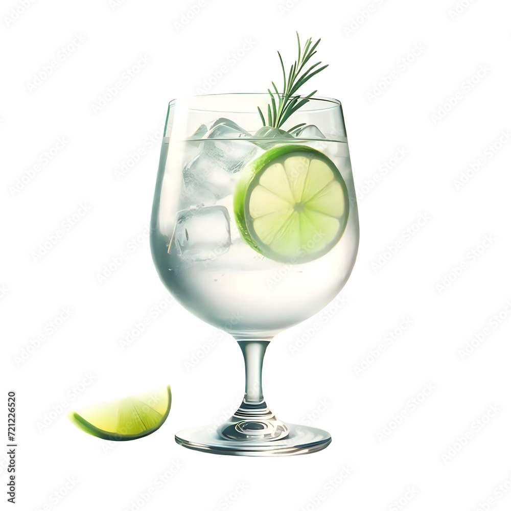 Gin and Tonic - A simple, elegant highball glass containing a gin and tonic, garnished with a lime wheel or a sprig of rosemary. Gin and Tonic - A simple, elegant highball glass containing a gin and tonic, garnished with a lime wheel or a sprig of rosemary.