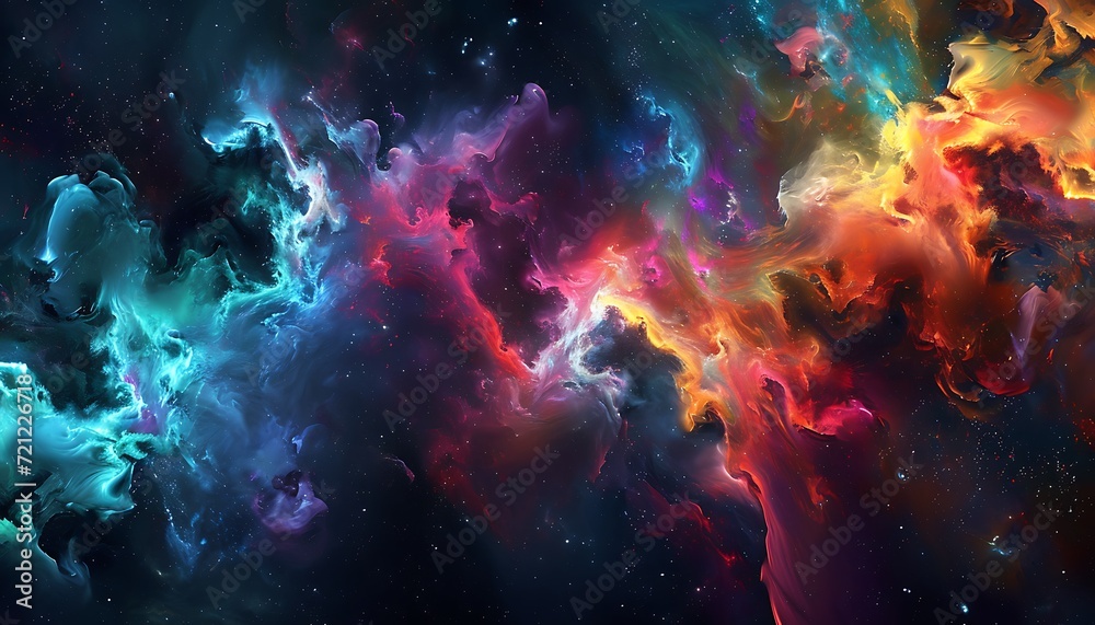 3d render, modern abstract galaxy with vibrant colors and intricate patterns to evoke background. Space sky, galaxies 3D illustration.