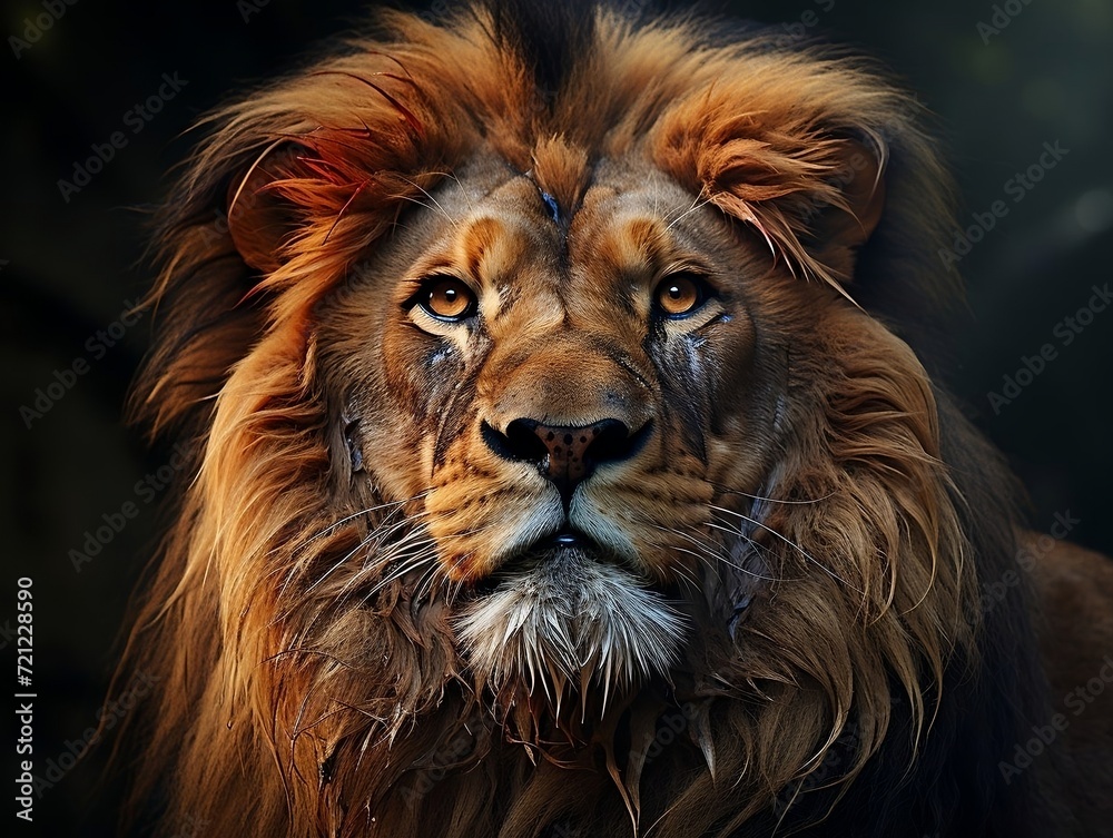 Fototapeta premium Beautiful lion king face