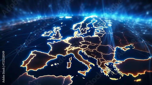 Abstract map of Western Europe concept of European