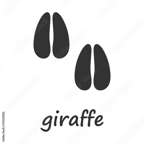 Giraffe hooves. Giraffe hoof print. Vector illustration.