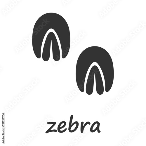 Zebra hooves. Zehra hoof print. Vector illustration.
