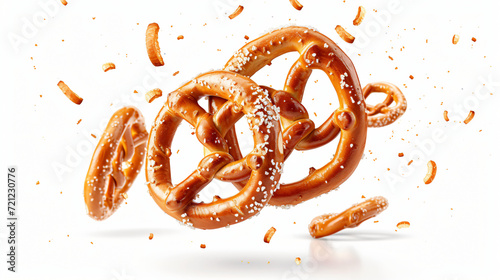 Falling salted pretzel photo