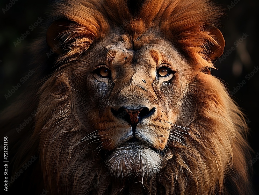 Fototapeta premium Beautiful lion king face