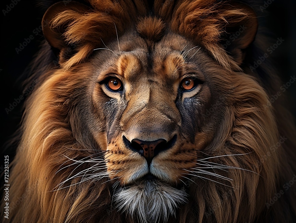 Fototapeta premium Beautiful lion king face