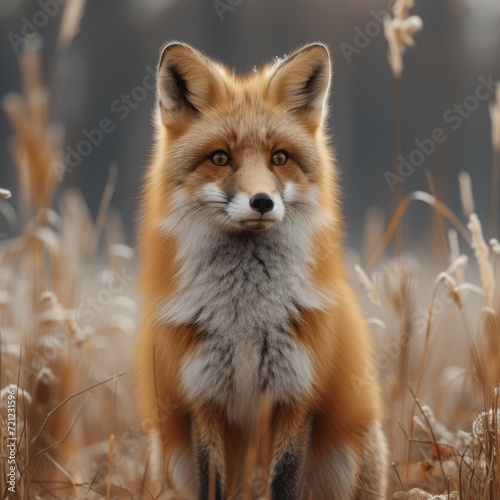 Charming Red Fox: Enchanting photo of a red fox in a natural setting, capturing the beauty of wildlife. © Nico
