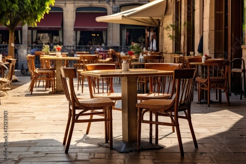 Street Restaurant Table, Empty Cafe Tables, Bar Terrace, Outdoor Restaurants, Outside Trattoria