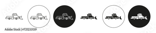 Snowplow Outline Icon drawing set. Snowplow vector for app web use