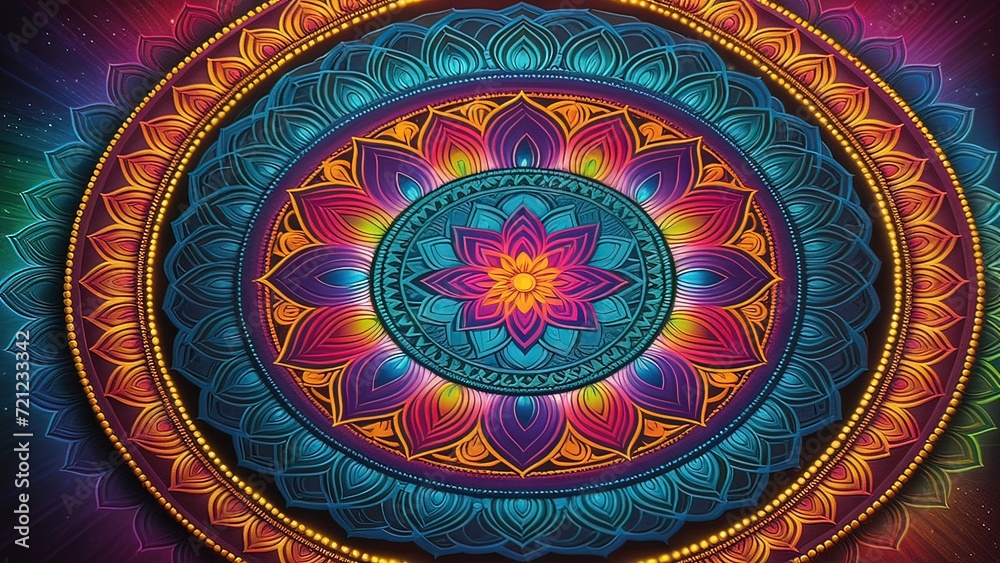 Radiant Mandala Artistry: A Symphony of Colors and Patterns in the Cosmos