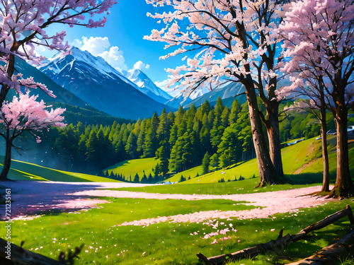 春と桜と山