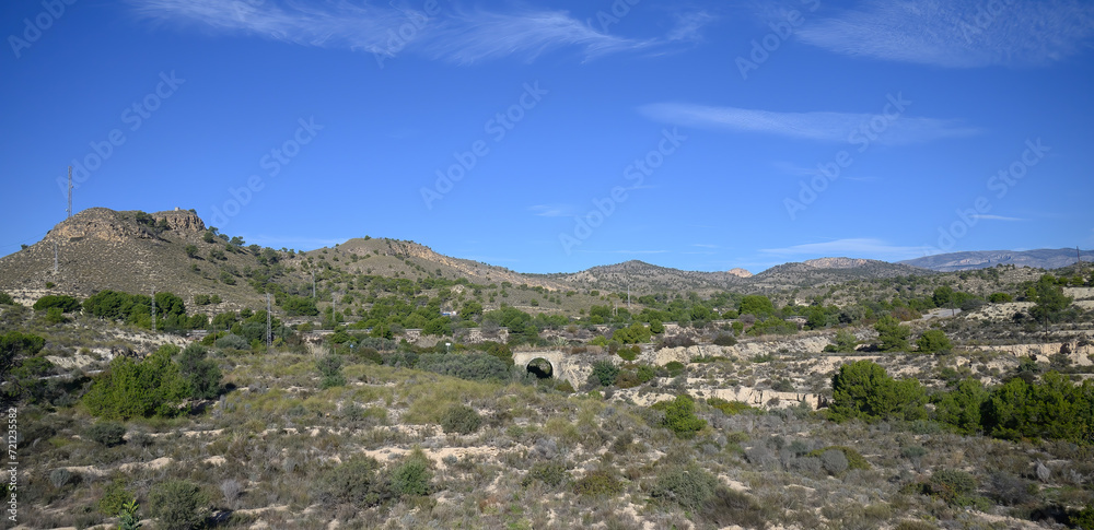 Semi-arid landscape in Alicante province, Spain